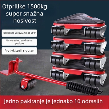 Alat za premještanje kućanskih uređaja i namještaja — čelik s ugljikom; jednostavan i moderan dizajn; pogodan za perilice rublja, frižidere, stol za kavu i krevete; idealan za kuhinju, spavaću sobu i dnevni boravak.