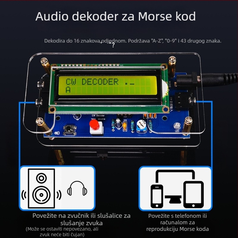 Core Storm CW Morseov dekoder — komplet dijelova za praksu zavarivanja PCB ploča
