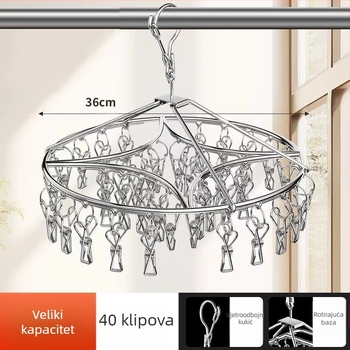 Stalak za sušenje čarapa od nehrđajućeg čelika, fiksni, okruglog oblika s klipovima, model: Stalak za sušenje čarapa od nehrđajućeg čelika