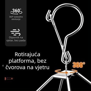 Stalak za sušenje čarapa od nehrđajućeg čelika, fiksni, okruglog oblika s klipovima, model: Stalak za sušenje čarapa od nehrđajućeg čelika