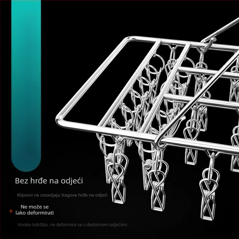 Stalak za sušenje čarapa od nehrđajućeg čelika, fiksni, okruglog oblika s klipovima, model: Stalak za sušenje čarapa od nehrđajućeg čelika