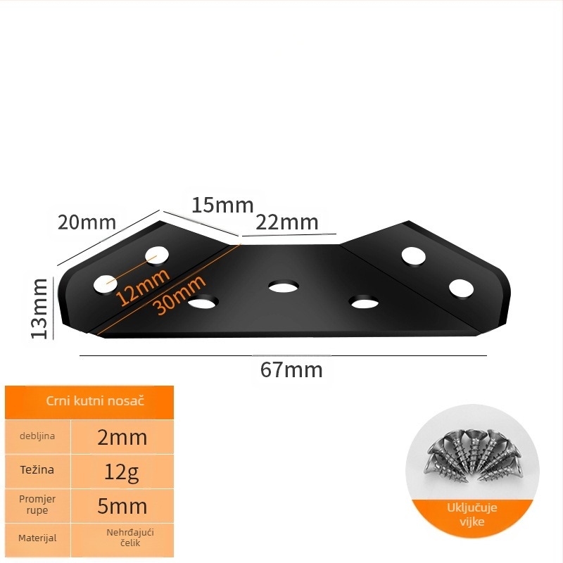 Booluo Višenamjenski kutni nosač za police — nehrđajući čelik, Model: Multi-purpose angle bracket cz, Elektroplakiranje, Modern minimalistički dizajn