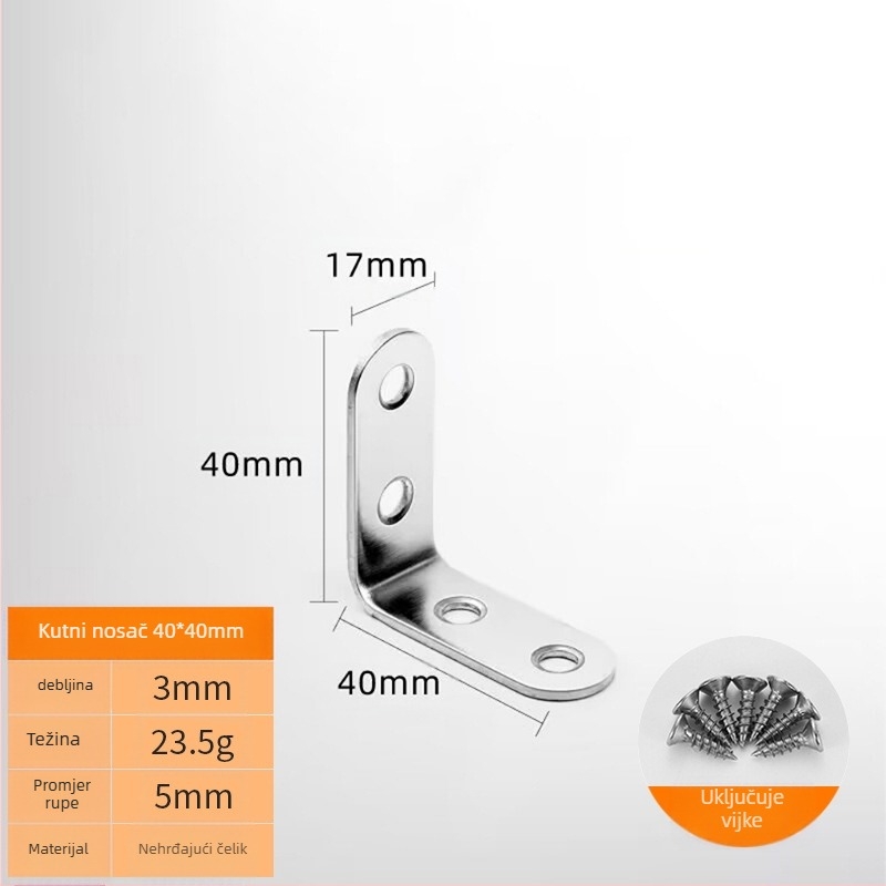 Booluo Višenamjenski kutni nosač za police — nehrđajući čelik, Model: Multi-purpose angle bracket cz, Elektroplakiranje, Modern minimalistički dizajn