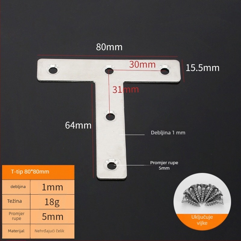 Booluo Višenamjenski kutni nosač za police — nehrđajući čelik, Model: Multi-purpose angle bracket cz, Elektroplakiranje, Modern minimalistički dizajn