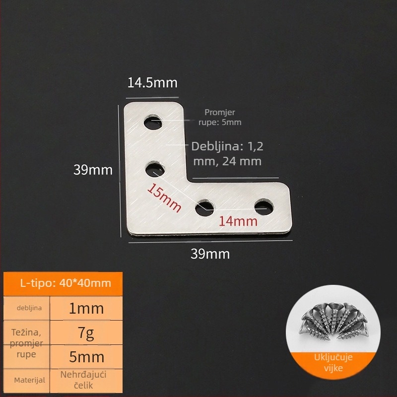 Booluo Višenamjenski kutni nosač za police — nehrđajući čelik, Model: Multi-purpose angle bracket cz, Elektroplakiranje, Modern minimalistički dizajn