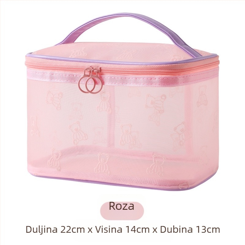 Najlon mrežasta torbica za toaletne potrepštine, kubičnog oblika, putni višefunkcionalni organizator kozmetike