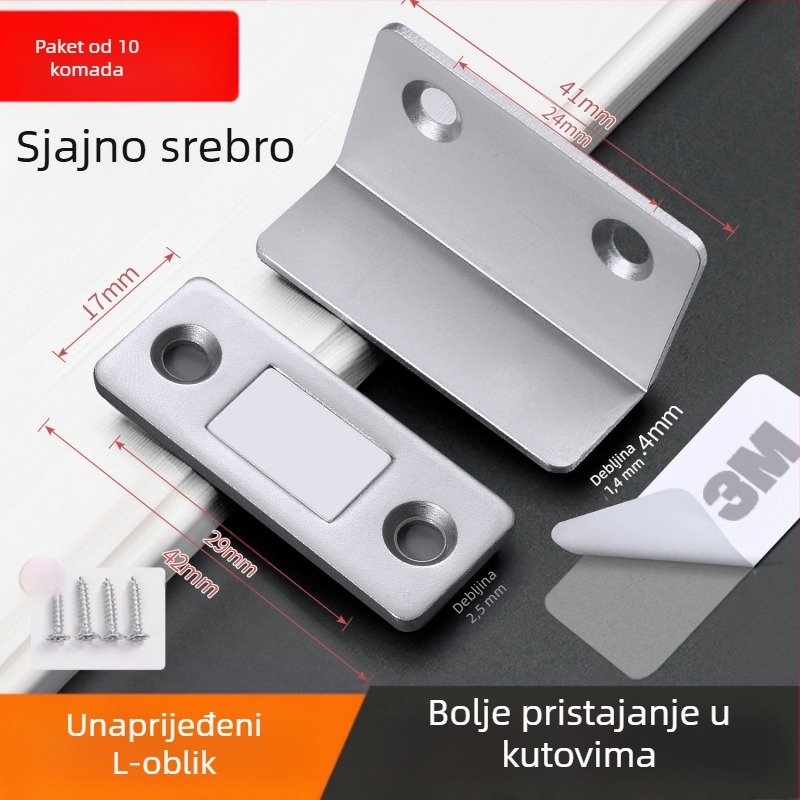 Magnetski držač vrata za kućna vrata — čelično tijelo s jakim magnetom; marka 5sebuy/woodburg; suvremeni minimalistički stil