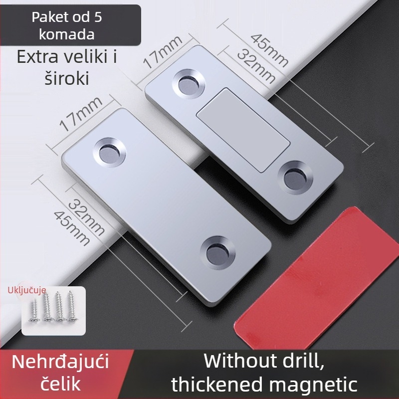 Magnetski držač vrata za kućna vrata — čelično tijelo s jakim magnetom; marka 5sebuy/woodburg; suvremeni minimalistički stil