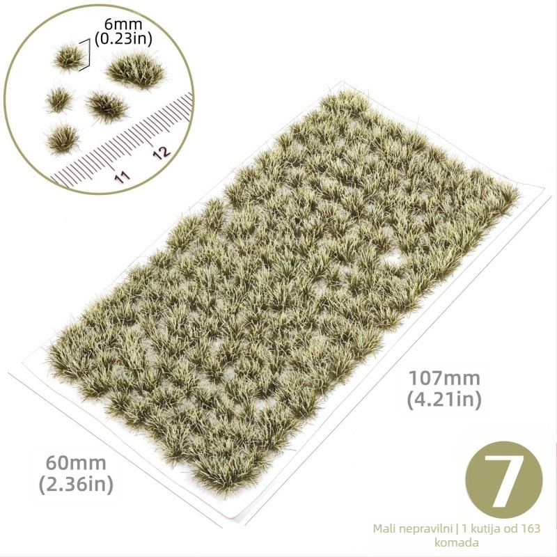 Arhitektonski model za pijeskovu ploču s nepravilnim travnim skupinama, Nylon materijal, šarena ambalaža, DIY i OEM logo, prikladno za uzrast 15–35