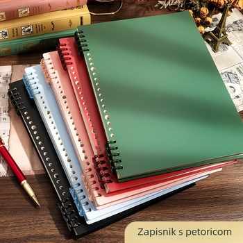 Sijin bilježnica s pet linija za note s uklonjivim listovima, model A5/B5, Lin Dao papir, 60 listova, 26 rupa