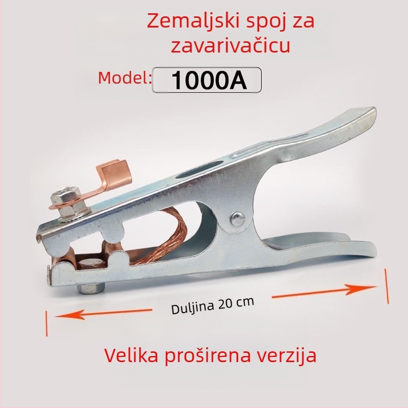 Zemni klip za argonsko lukovno zavarivanje, 500–1000 A, debeli dizajn, pneumatski pogon, grijanje vrućim zrakom i infracrveno zračenje