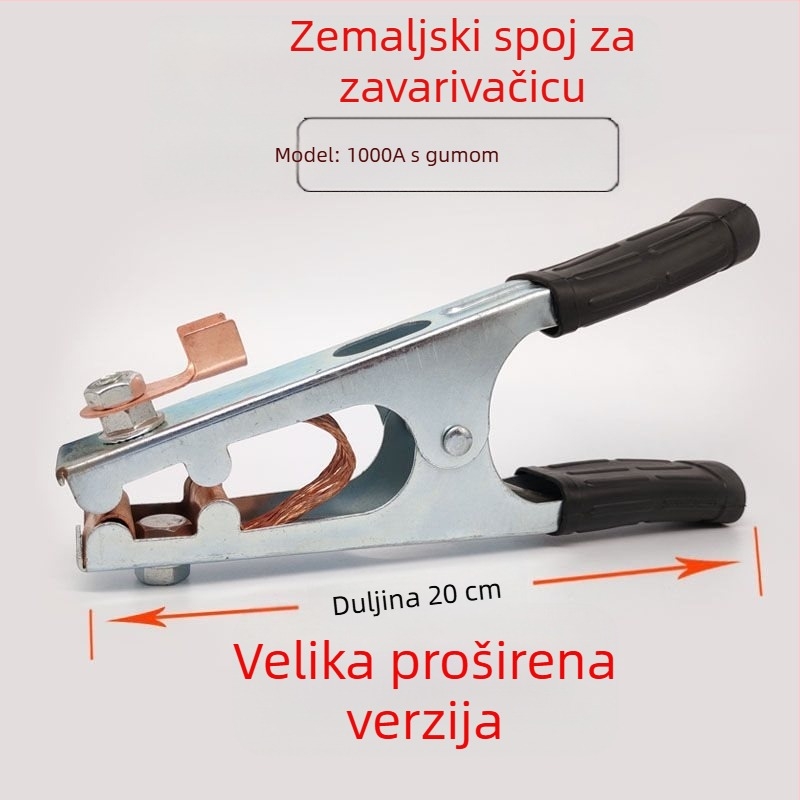 Zemni klip za argonsko lukovno zavarivanje, 500–1000 A, debeli dizajn, pneumatski pogon, grijanje vrućim zrakom i infracrveno zračenje