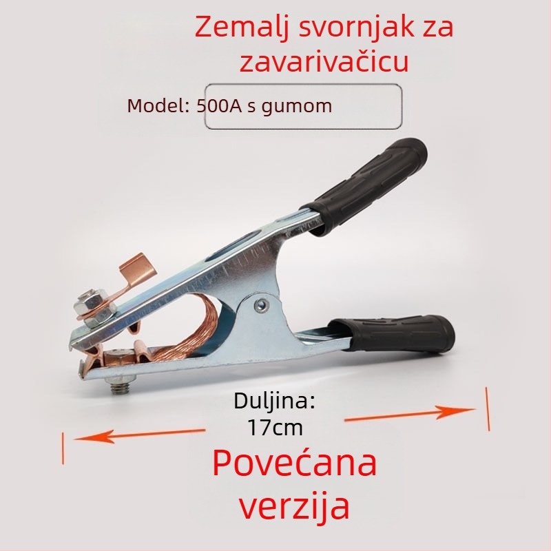 Zemni klip za argonsko lukovno zavarivanje, 500–1000 A, debeli dizajn, pneumatski pogon, grijanje vrućim zrakom i infracrveno zračenje