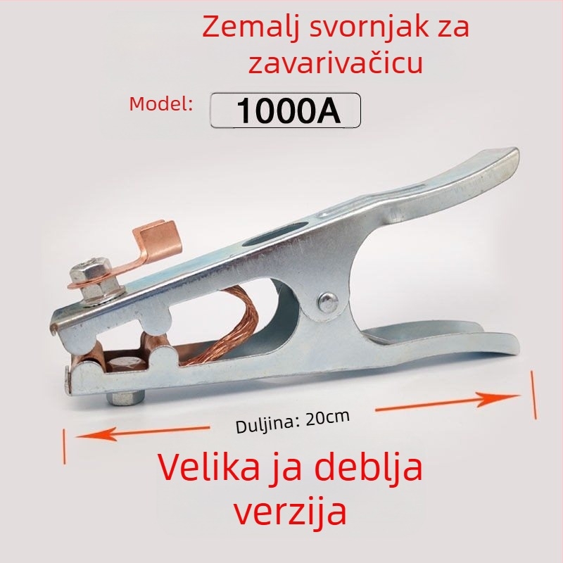 Zemni klip za argonsko lukovno zavarivanje, 500–1000 A, debeli dizajn, pneumatski pogon, grijanje vrućim zrakom i infracrveno zračenje