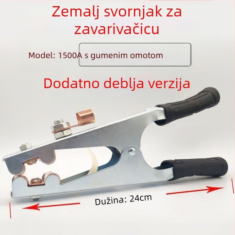 Zemni klip za argonsko lukovno zavarivanje, 500–1000 A, debeli dizajn, pneumatski pogon, grijanje vrućim zrakom i infracrveno zračenje