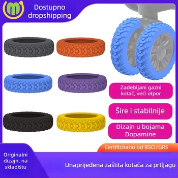 Silikonski zaštitni pokrov kotačića prtljage – univerzalni kotač, otporan na habanje