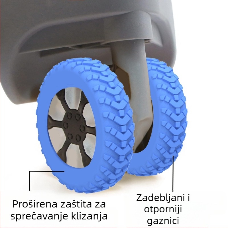 Silikonski zaštitni pokrov kotačića prtljage – univerzalni kotač, otporan na habanje