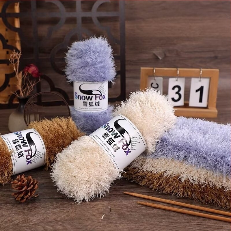 Šal Snow Fox velur fleece, vlakna grupno uvijena, pleteni, Yunzhen