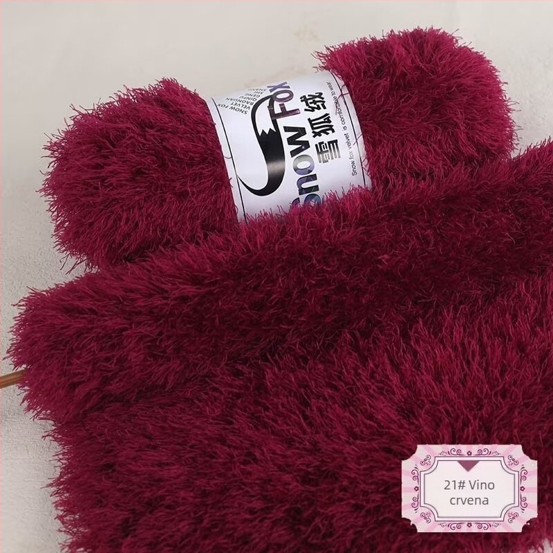 Šal Snow Fox velur fleece, vlakna grupno uvijena, pleteni, Yunzhen