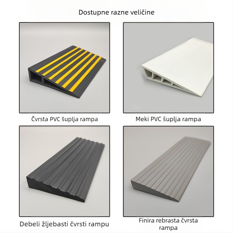 PVC mekani samoljepljivi nagibni mat za robote usisivače, pragovi trake za unutarnja vrata, vodootporan, protuklijazan, otporan na habanje, debljina 25 mm