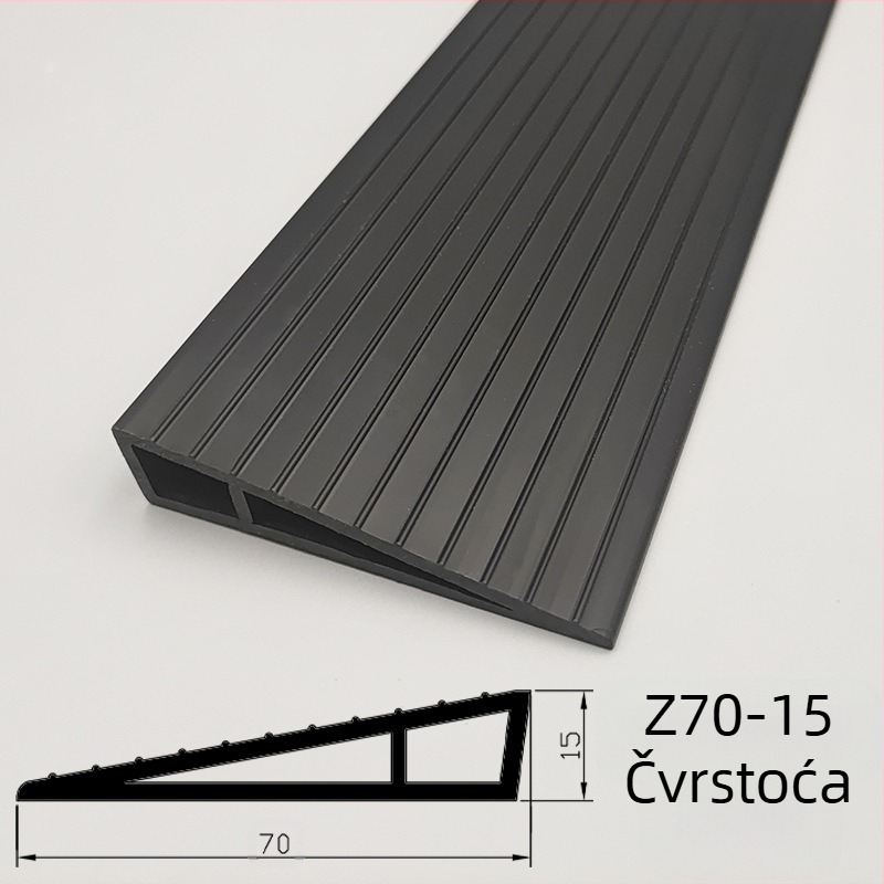PVC mekani samoljepljivi nagibni mat za robote usisivače, pragovi trake za unutarnja vrata, vodootporan, protuklijazan, otporan na habanje, debljina 25 mm