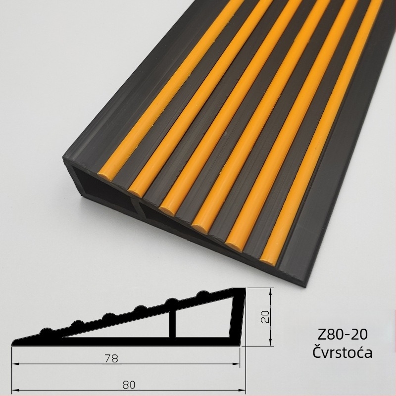 PVC mekani samoljepljivi nagibni mat za robote usisivače, pragovi trake za unutarnja vrata, vodootporan, protuklijazan, otporan na habanje, debljina 25 mm