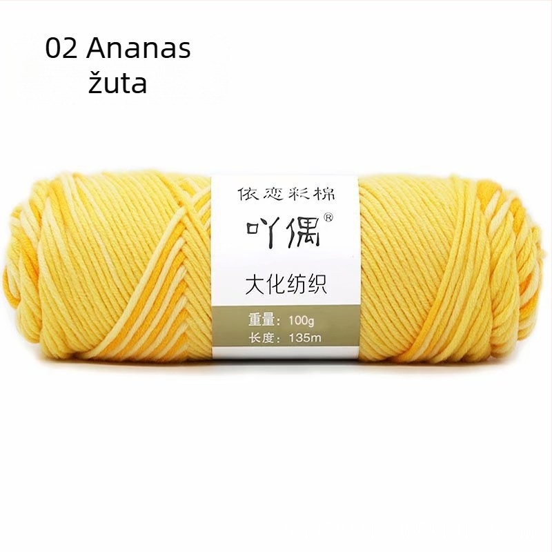 Zamiješena vunena skein s gradientom mliječnog pamuka, ring-spinning, za ručno pletenje, pletenje, tkanje i šivanje