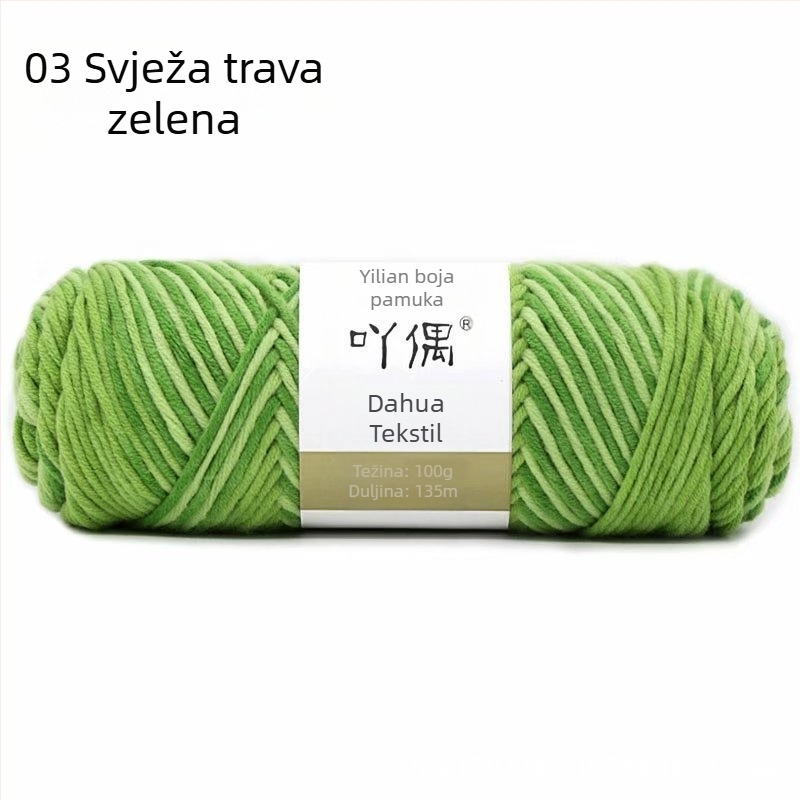 Zamiješena vunena skein s gradientom mliječnog pamuka, ring-spinning, za ručno pletenje, pletenje, tkanje i šivanje