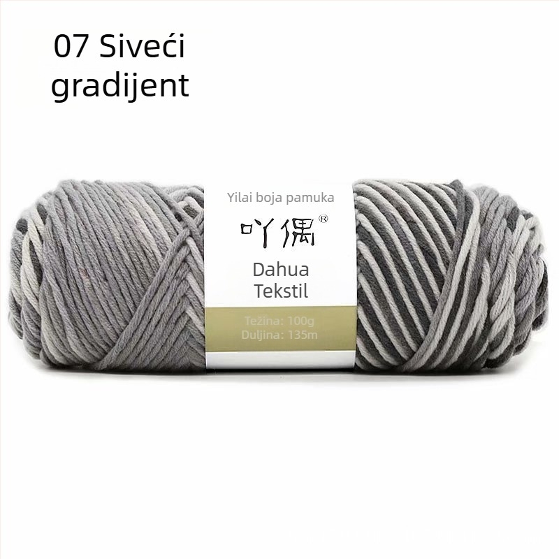 Zamiješena vunena skein s gradientom mliječnog pamuka, ring-spinning, za ručno pletenje, pletenje, tkanje i šivanje