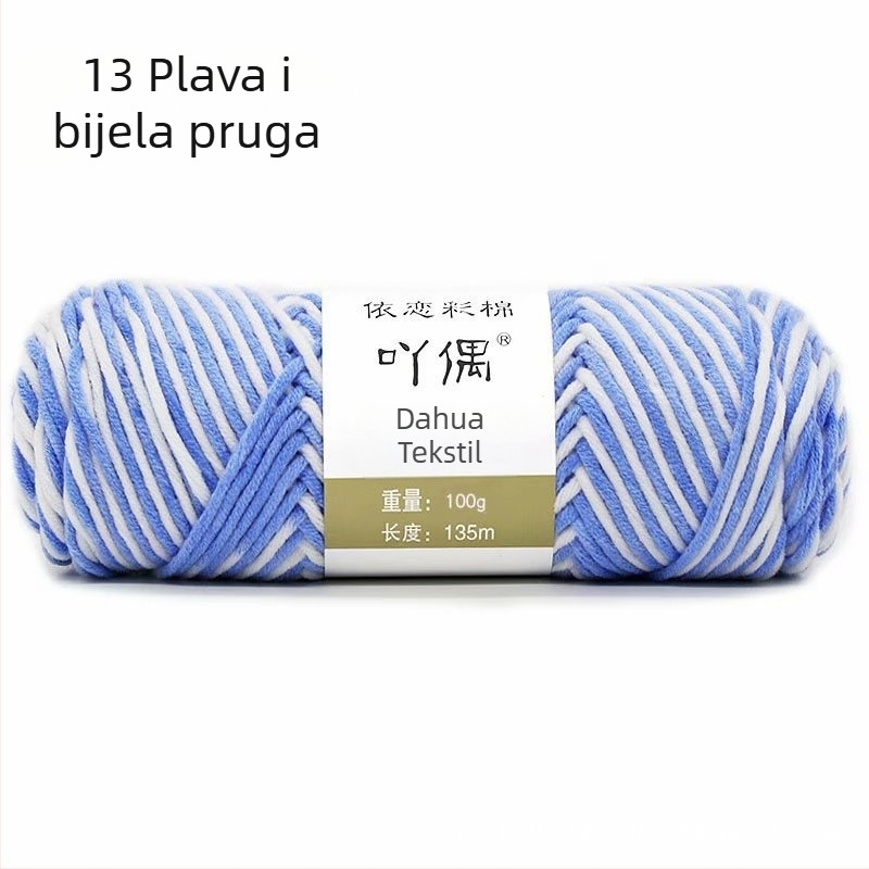 Zamiješena vunena skein s gradientom mliječnog pamuka, ring-spinning, za ručno pletenje, pletenje, tkanje i šivanje