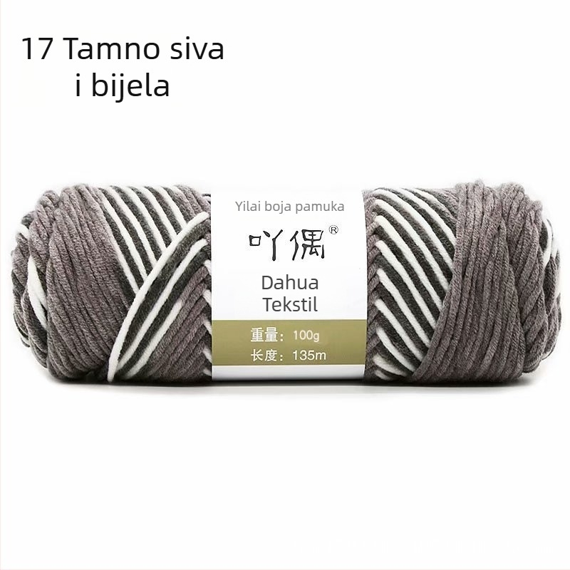 Zamiješena vunena skein s gradientom mliječnog pamuka, ring-spinning, za ručno pletenje, pletenje, tkanje i šivanje
