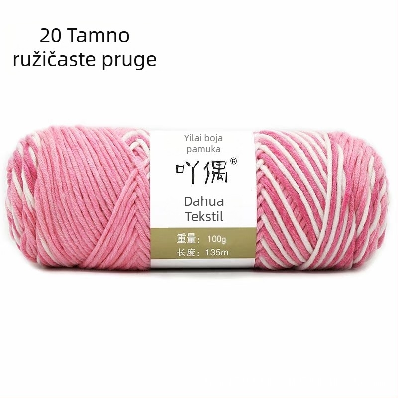 Zamiješena vunena skein s gradientom mliječnog pamuka, ring-spinning, za ručno pletenje, pletenje, tkanje i šivanje