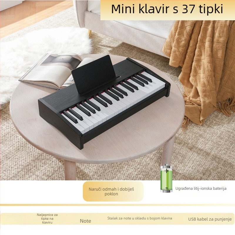 LECHEN prijenosna drvena elektronička klavijatura za djecu, model 25-tipki/37-tipki