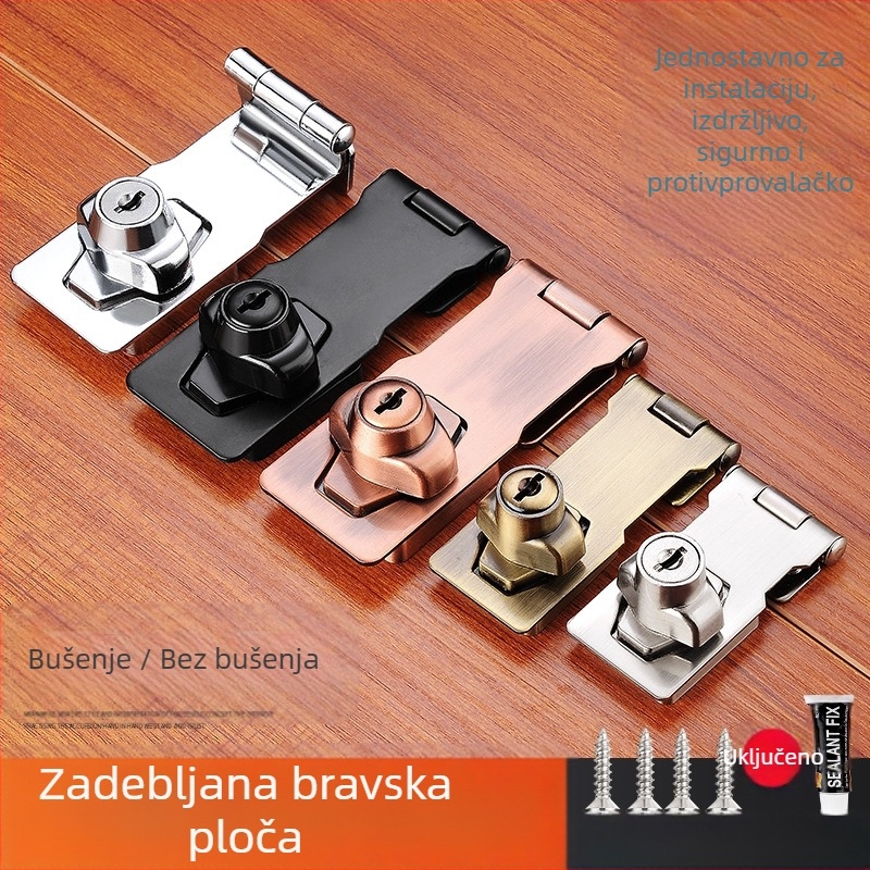 Brava za ormar s bezbušenim montažom — model HSD-12; pogodna za vrata ormara, ladice, hladnjake i zamrzivače