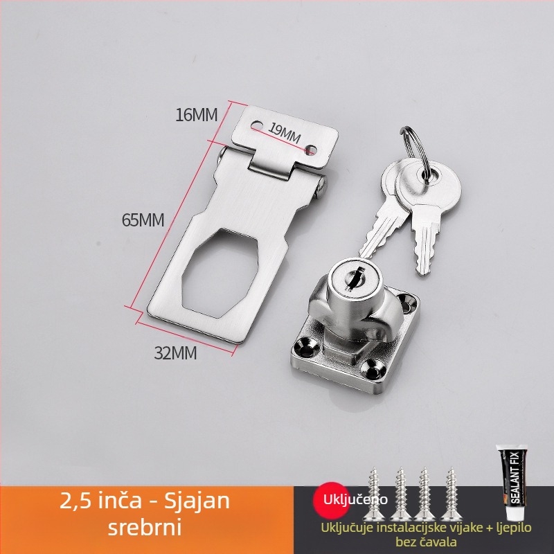 Brava za ormar s bezbušenim montažom — model HSD-12; pogodna za vrata ormara, ladice, hladnjake i zamrzivače