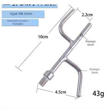 Teleskopski rod za odjeću od nehrđajućeg čelika s kukom – za vješalice, hlače i kravate (Teleskopski; Nehrđajući čelik)