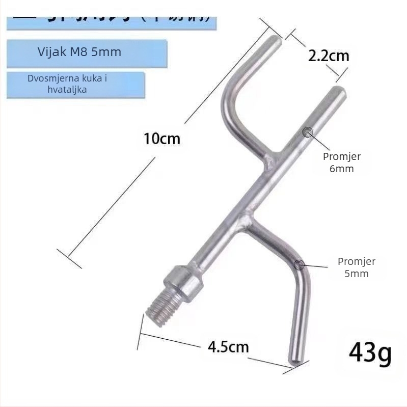 Teleskopski rod za odjeću od nehrđajućeg čelika s kukom – za vješalice, hlače i kravate (Teleskopski; Nehrđajući čelik)