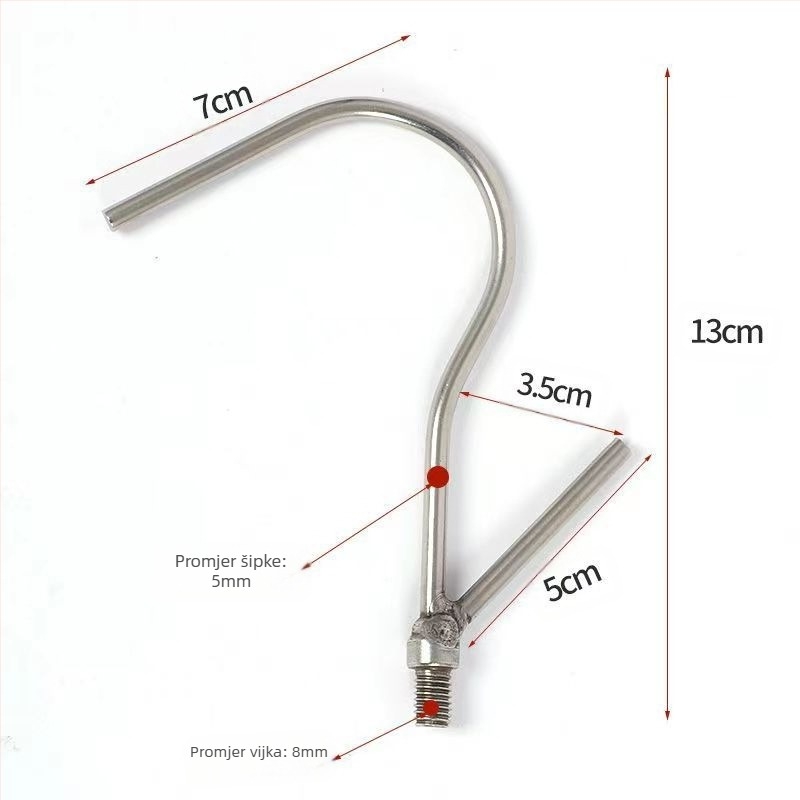 Teleskopski rod za odjeću od nehrđajućeg čelika s kukom – za vješalice, hlače i kravate (Teleskopski; Nehrđajući čelik)