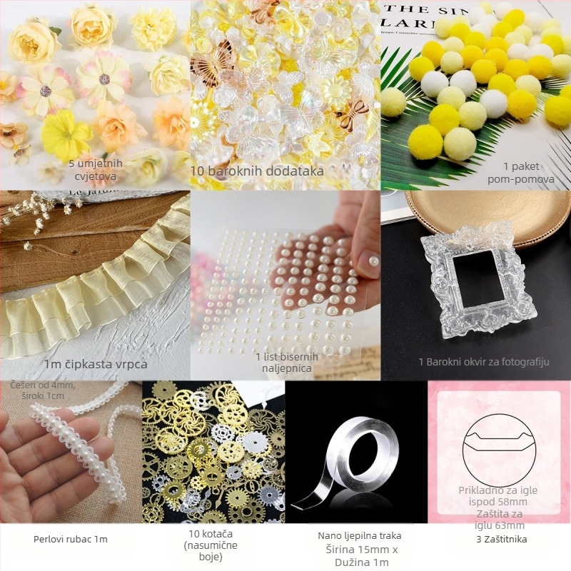 DIY set pribora za torbe – akrilni elementi, barokni oznake za ukrase, Marka: Other; Bez prilagodbe; Ručni rad: Drugo; IP odobrenje: Ne