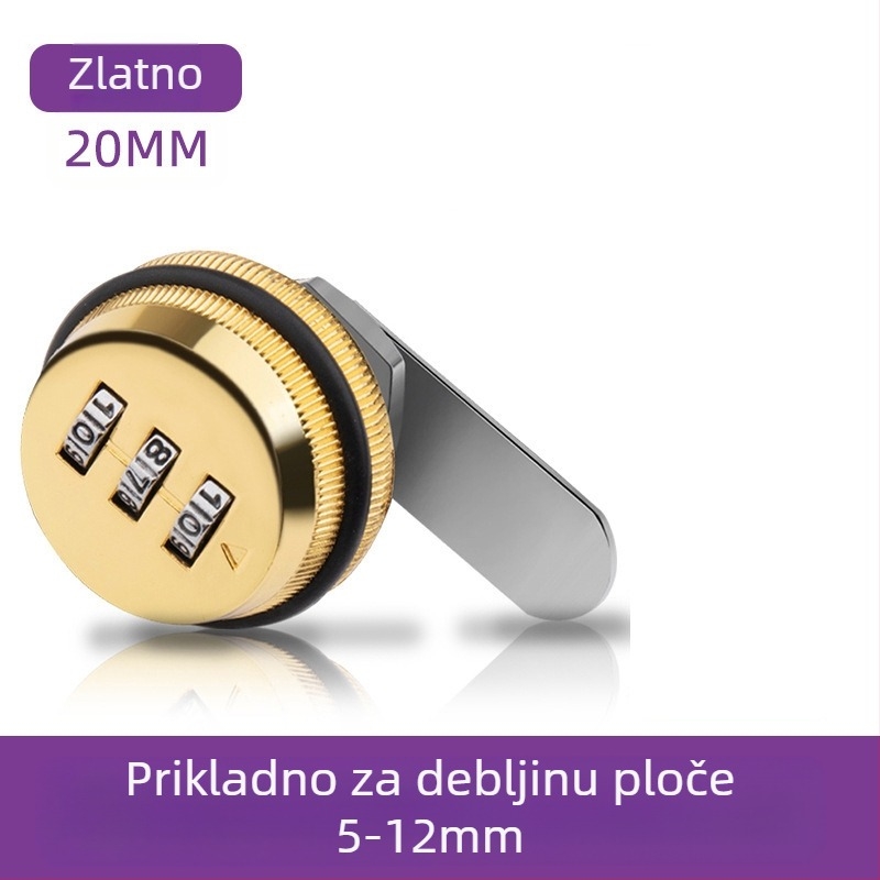 Brava za ormarić s kodom Jia Shundi, model 006, od cinkove legure, za ormariće i uredske stolove