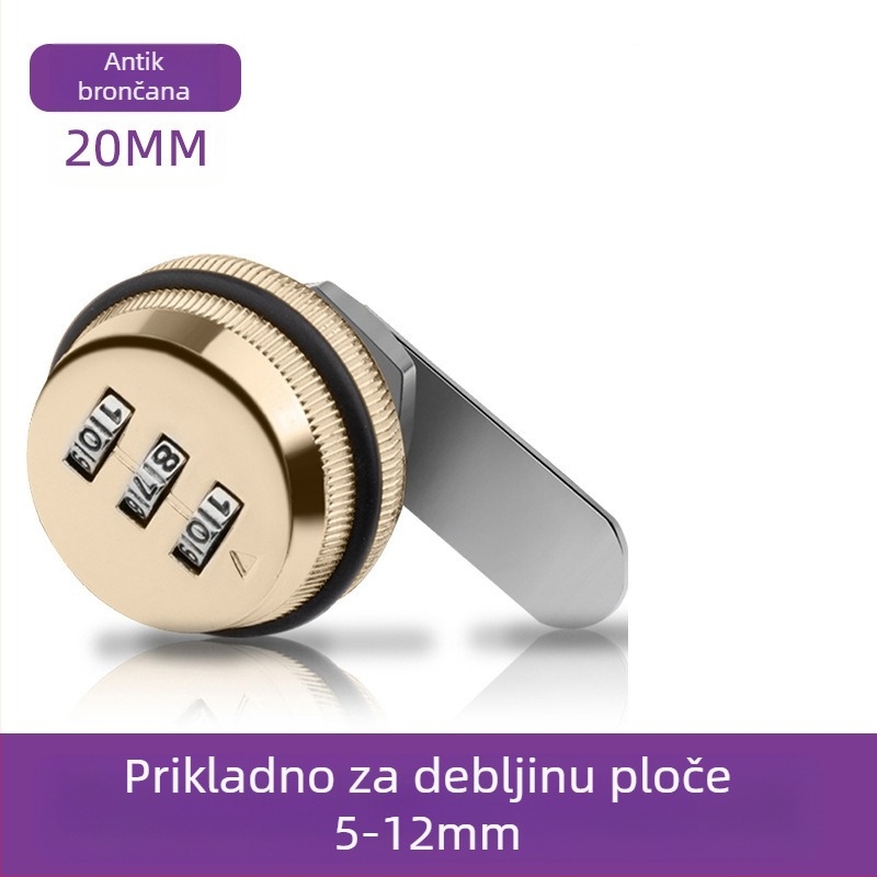 Brava za ormarić s kodom Jia Shundi, model 006, od cinkove legure, za ormariće i uredske stolove