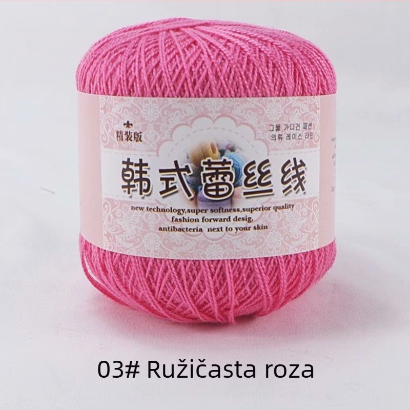 Čipkasti konac za kukičanje, verzija 8 lace, 7s pređa, 1 niti, grupna pređa