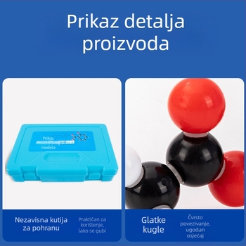 Kemijski organski molekularni model s lopticama i štapićima za demonstracije u srednjoj školi