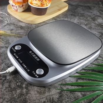 Kuhinjska elektronička vaga K305, kapacitet 10 kg, tijelo od nehrđajućeg čelika/ABS plast/aluminij, elektroničko mjerenje, napajanje baterijama (suha baterija ili litijeva punjiva).