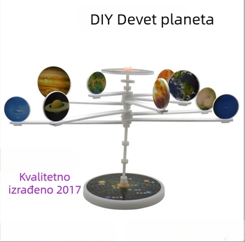 Model Sunčevog sustava s devet planeta – DIY znanstveni komplet za djecu 7–14 godina, plastika, mogućnost prilagodbe uzoraka