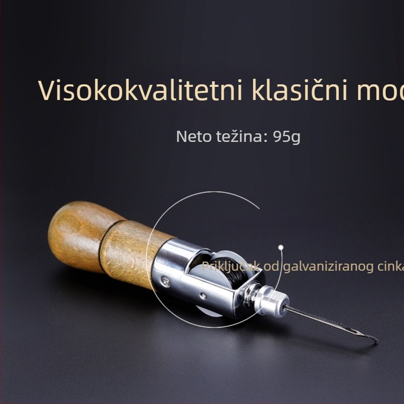 Kožni ručni šivaći set – 7-dijelni komplet, od željeza i plastike, Jinbao (7-dijelni • željezo + plastika • Jinbao)