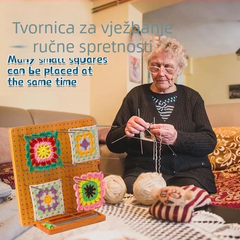 Drveni četvrtasti kukičarski alat, ručno izrađen, podloga za tkanje vunom, Cherry marka, moderni minimalistički stil, prilagodljivo s gumovim drvetom ili pločom od bambusa, kategorija: Ostali drveni proizvodi.