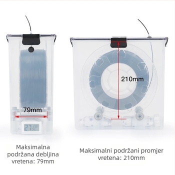 Kutija za sušenje materijala za 3D ispis, kapaciteta 1 kg, PLA potrošni materijal, PETG zatvoreno skladištenje, otporna na prašinu i vlagu