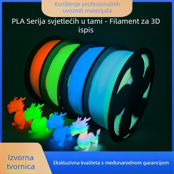 Svijetleći PLA filament za 3D tiskanje, promjer 1,75 mm, kružni presjek, marka Toksen 3D