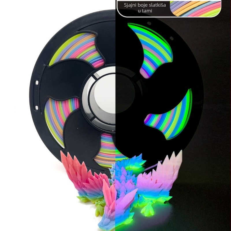 Svijetleći PLA filament za 3D tiskanje, promjer 1,75 mm, kružni presjek, marka Toksen 3D